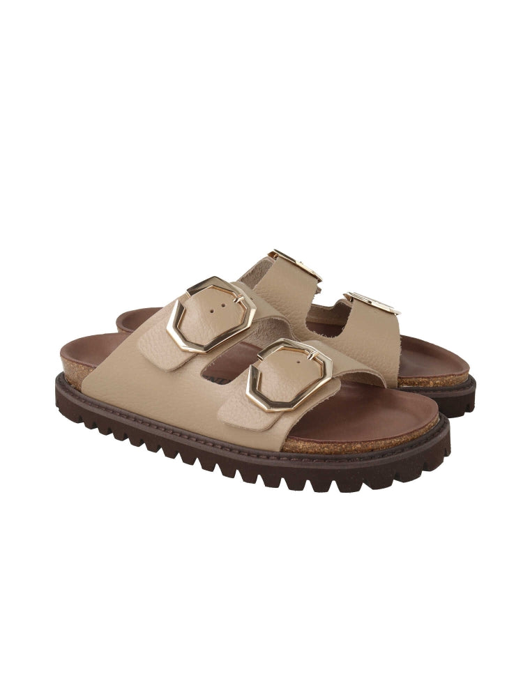 GALIA EMBOSSED LEATHER TAUPE