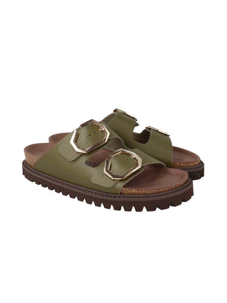 GALIA EMBOSSED LEATHER KAKI