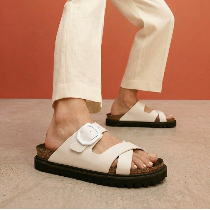 GEORGINA LEATHER OFF WHITE