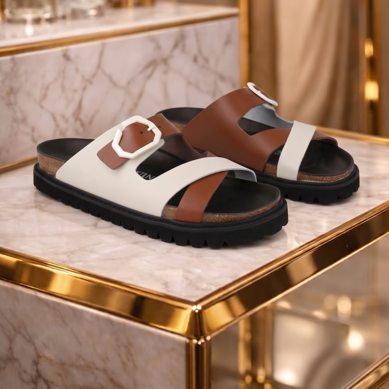 GEORGINA LEATHER TWIN OFF WHITE